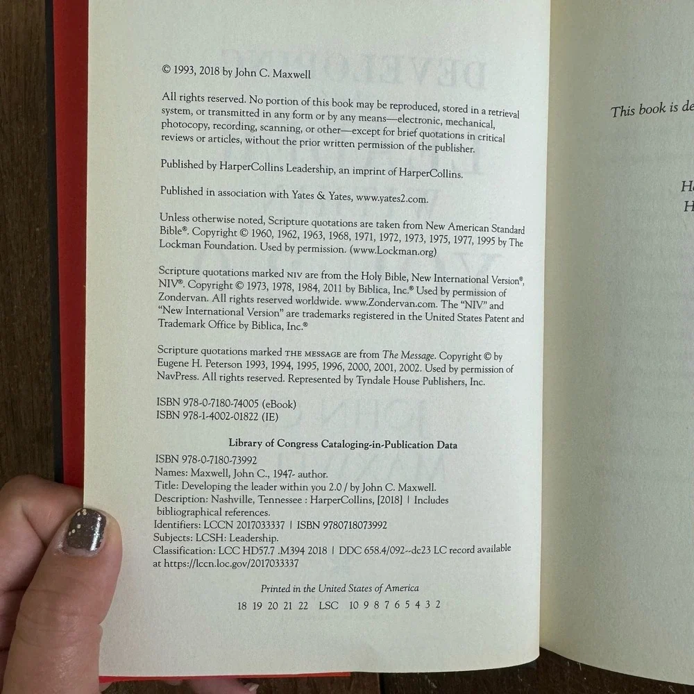 Developing the Leader within You 2.0 John Maxwell 2018 Business Self-Help‎ Book